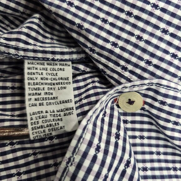 Tommy Bahama Mens Shirt Medium Gingham Button Down Blue LS White Purple - Picture 5 of 12